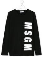 Msgm Kids Teen Logo Printed T-shirt - Black