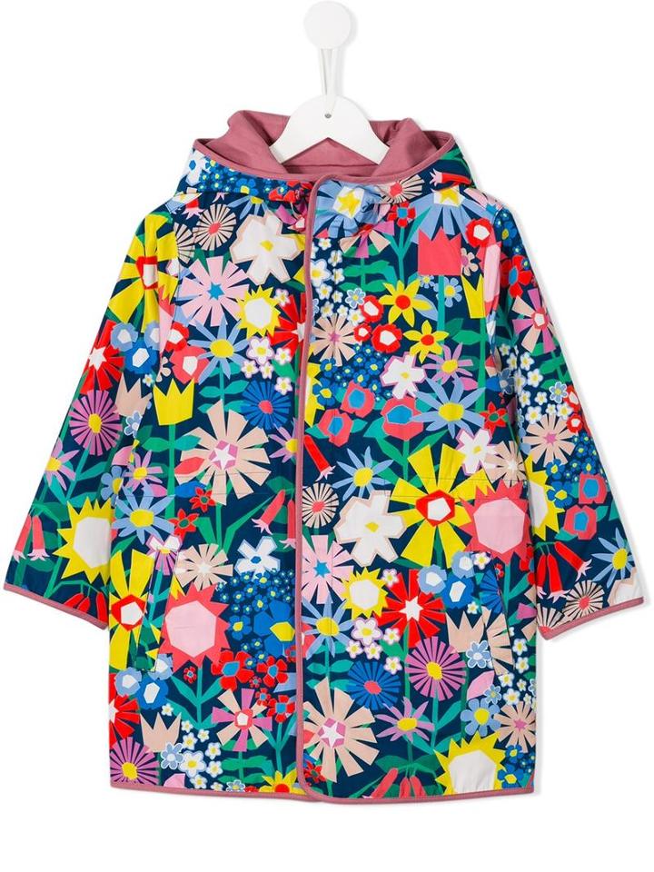 Stella Mccartney Kids Floral Collage Reversible Parka, Girl's, Size: 8 Yrs, Pink/purple
