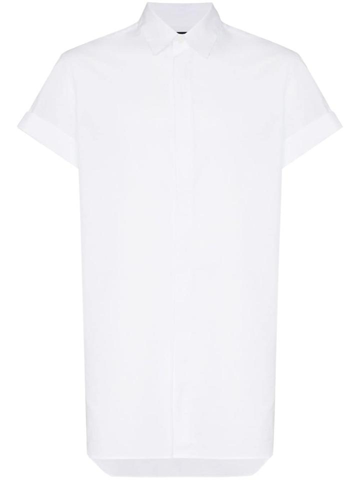 Ann Demeulemeester Oversized Cotton Short Sleeve Shirt - White