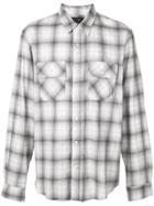Amiri Amiri Chck Flnl Shrt Wht - Blue