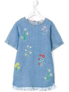 Stella Mccartney Kids Floral Embroidered Bess Dress, Girl's, Size: 10 Yrs, Blue