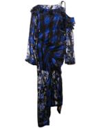 Preen By Thornton Bregazzi Checked Asymmetric Dress - Blue