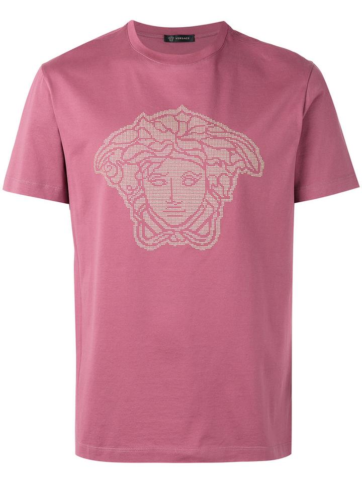 Versace Medusa Head T-shirt, Men's, Size: Small, Pink/purple, Cotton