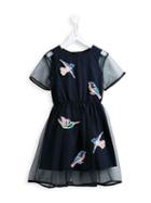Msgm Kids Bird Patch Dress, Girl's, Size: 12 Yrs, Blue