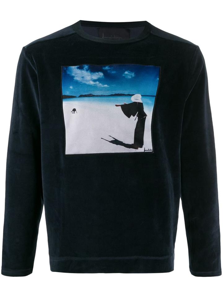 Limitato Velvet Photographic Print Sweatshirt - Blue