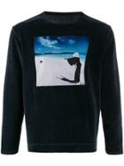 Limitato Velvet Photographic Print Sweatshirt - Blue