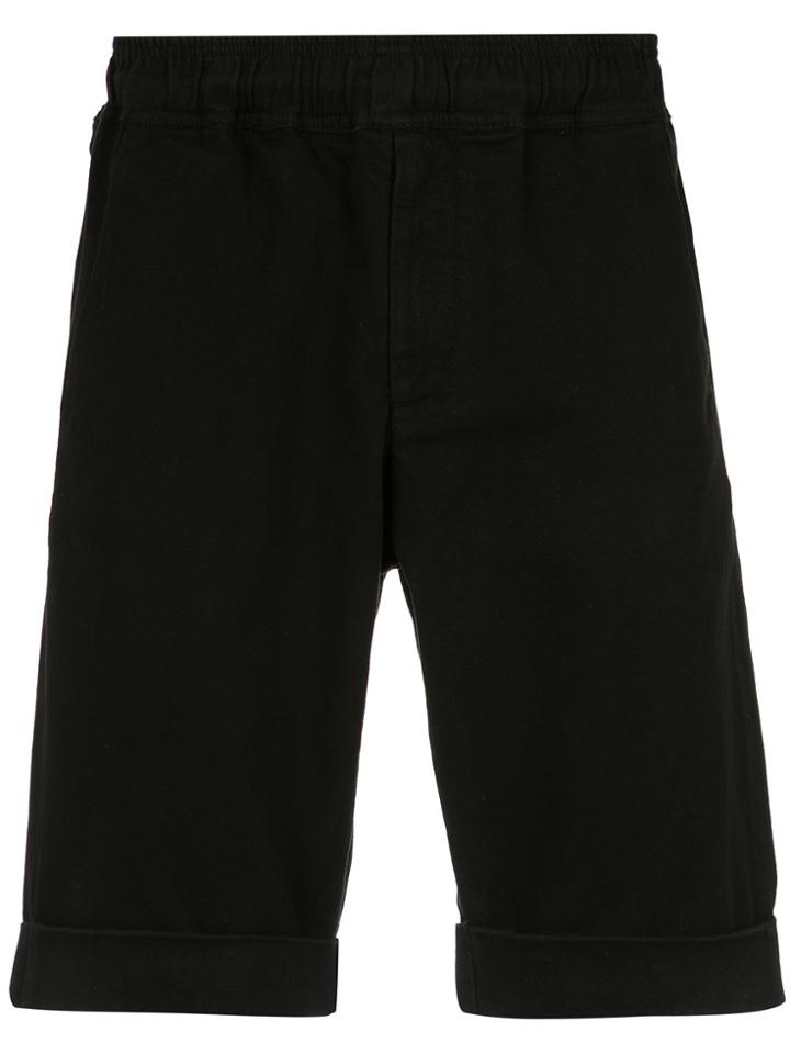 Egrey Denim Straight Fit Shorts - Black