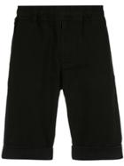 Egrey Denim Straight Fit Shorts - Black