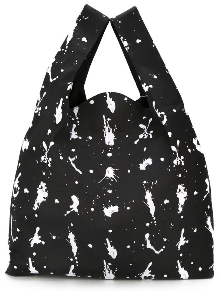 Mm6 Maison Margiela Paint Splash Print Tote, Women's, Black