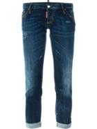 Dsquared2 Pat Cropped Jeans, Women's, Size: 42, Blue, Cotton/spandex/elastane