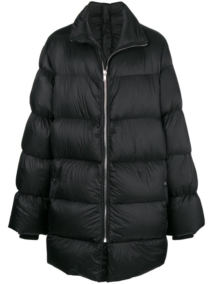Rick Owens Zipped Padded Coat - Black