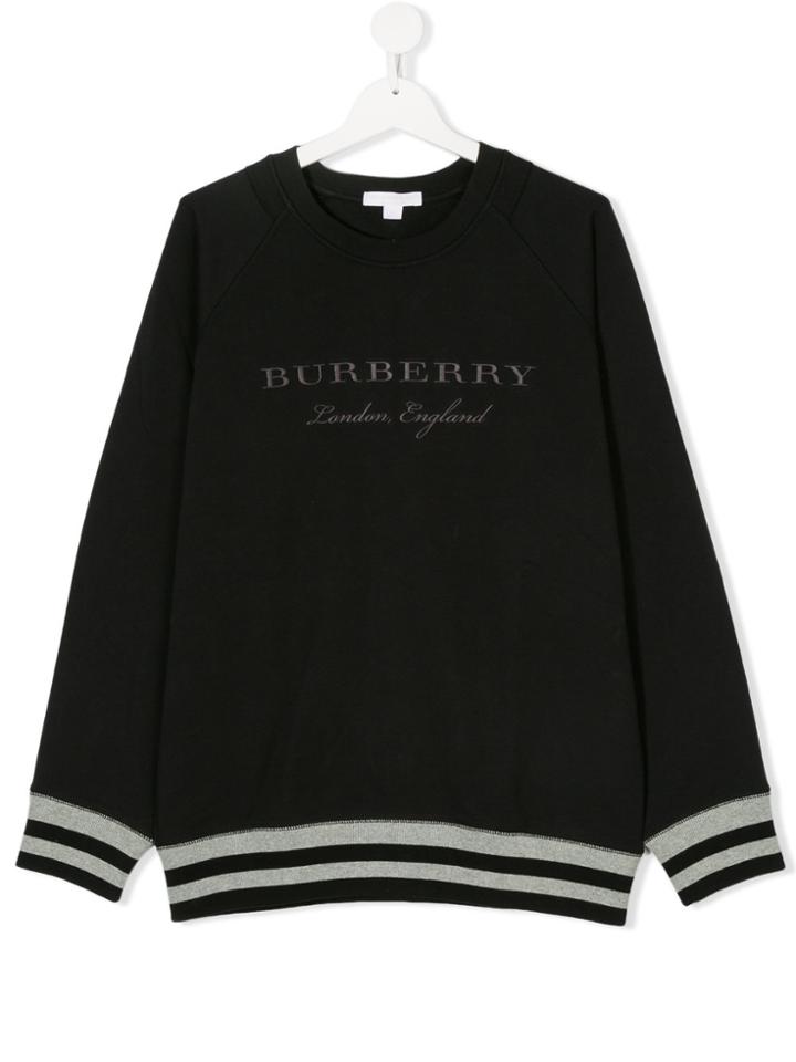 Burberry Kids Logo Printed Sweatshirt - Black