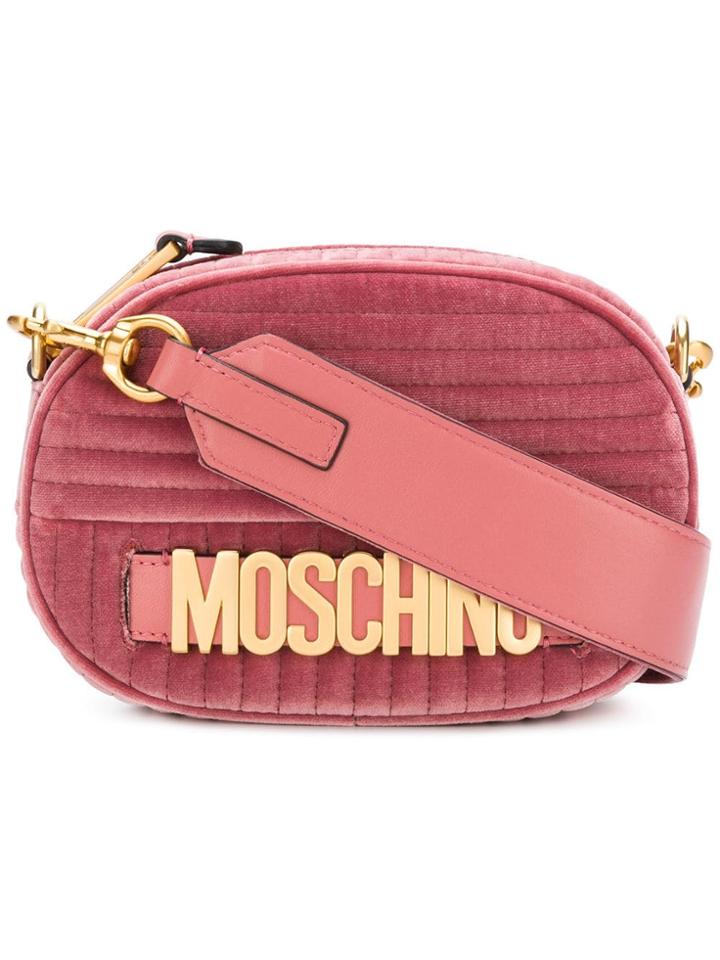 Moschino Velvet Crossbody Bag - Pink & Purple