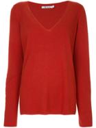 T By Alexander Wang V-neck Jumper - Red