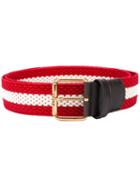 Bally - Striped Belt - Men - Leather/polyester - 85, Red, Leather/polyester