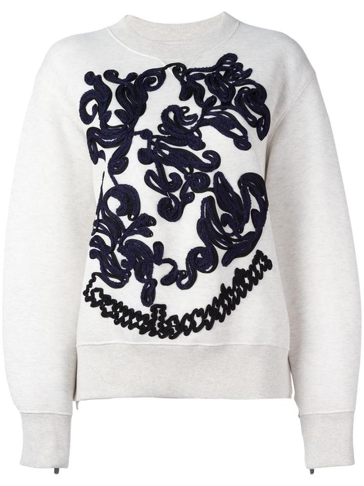 Sacai Embroidered Sweatshirt, Women's, Size: 3, Nude/neutrals, Cotton/nylon/rayon/polyester