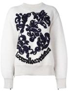 Sacai Embroidered Sweatshirt, Women's, Size: 3, Nude/neutrals, Cotton/nylon/rayon/polyester