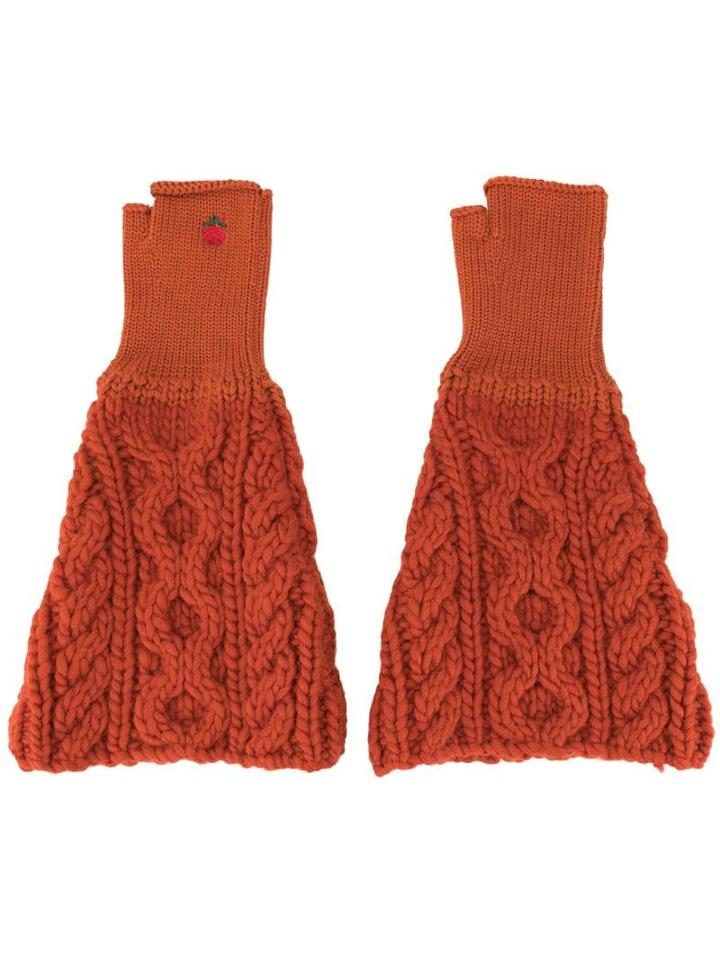 Undercover Cable Knit Gloves - Red