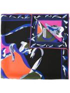 Emilio Pucci Ribbon Print Scarf, Women's, Blue, Silk