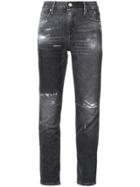 Rta Ripped Stonewashed Skinny Jeans - Black