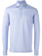 Kiton Longsleeved Polo Shirt, Men's, Size: Xl, Blue, Cotton