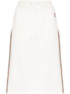 Gucci Drawstring Striped Midi Skirt - White