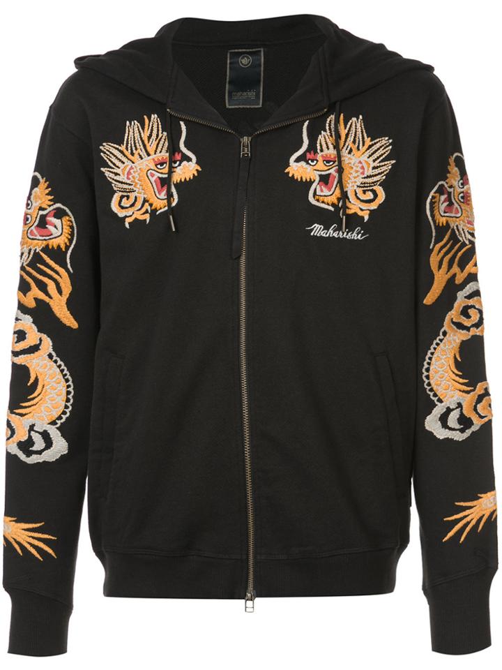Maharishi Long Sleeved Dragon Hoodie - Black