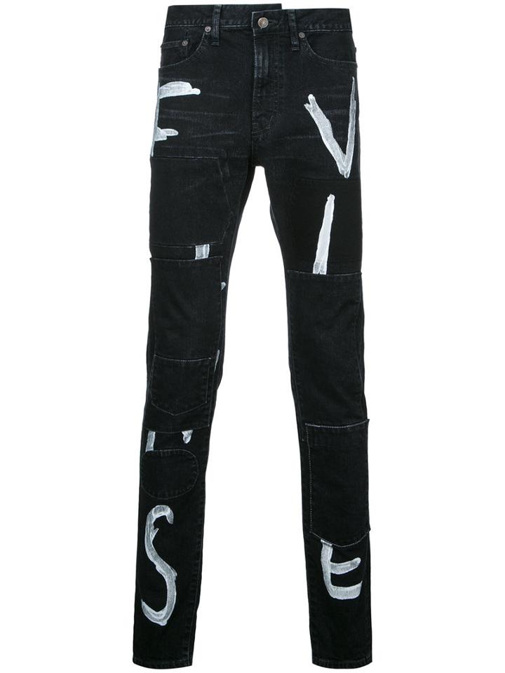 Maison Mihara Yasuhiro Skinny Jeans, Men's, Size: 44, Black, Cotton/polyester