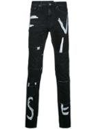Maison Mihara Yasuhiro Skinny Jeans, Men's, Size: 44, Black, Cotton/polyester