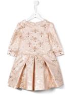 Quis Quis Floral Cloqué Pleated Dress, Girl's, Size: 8 Yrs, Pink/purple