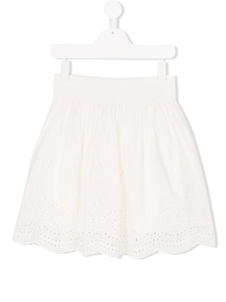 Stella Mccartney Kids Teen Broderie Anglaise Skirt - White