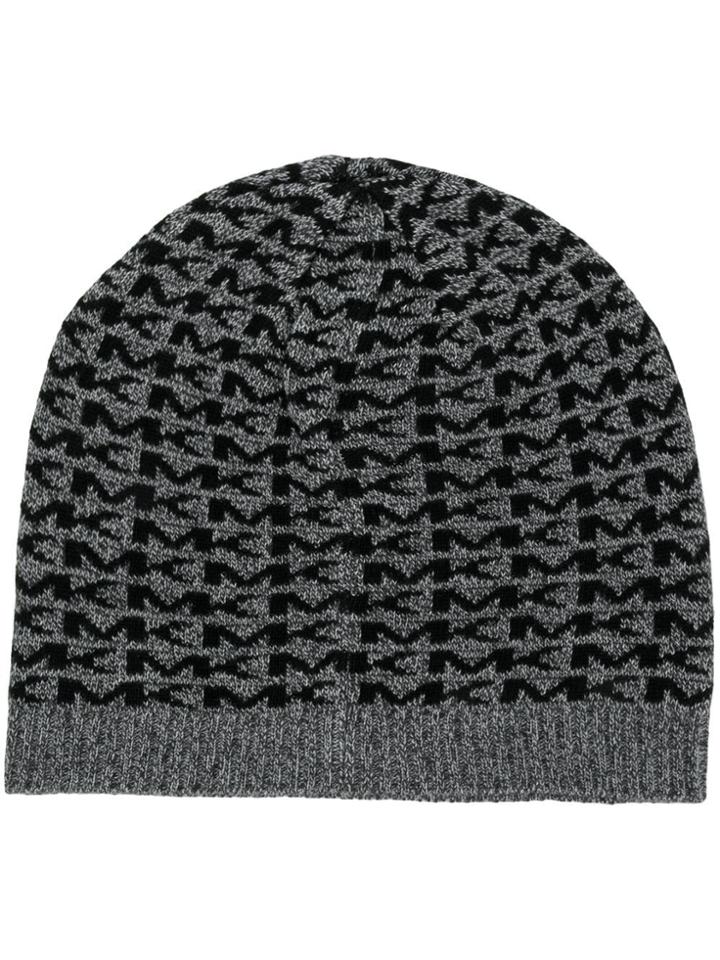 Michael Michael Kors Logo Pattern Beanie - Grey