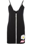 Au Jour Le Jour Front Zip Mini Dress, Size: 42, Black, Viscose/polyamide/spandex/elastane/pvc