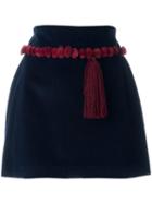 Au Jour Le Jour Tassel Detail Mini Skirt, Women's, Size: 42, Blue, Cotton/viscose/polyamide/spandex/elastane