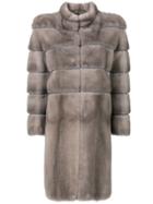 Liska Padded Fur Coat - Grey