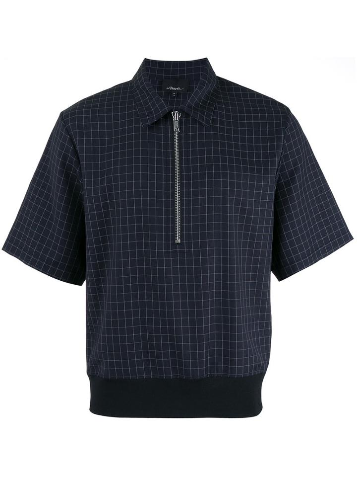 3.1 Phillip Lim Checked Shirt, Men's, Size: Small, Black, Virgin Wool