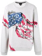 Just Cavalli - Flag Print Sweatshirt - Men - Cotton/polyester - M, Grey, Cotton/polyester