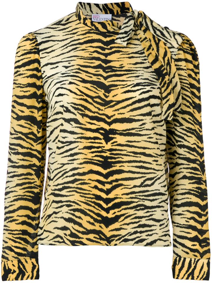 Red Valentino Tiger Printed Blouse - Yellow & Orange