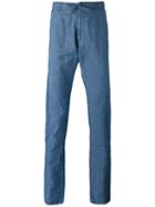 Lardini - Drawstring Denim Trousers - Men - Cotton/linen/flax - 52, Blue, Cotton/linen/flax