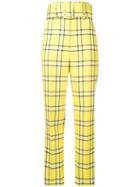 Sara Battaglia Check Belted Trousers - Yellow