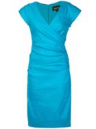 Nicole Miller Wrap-front Mid Dress - Blue