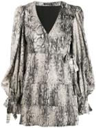 Wandering Snake Print Tiered Dress - Neutrals