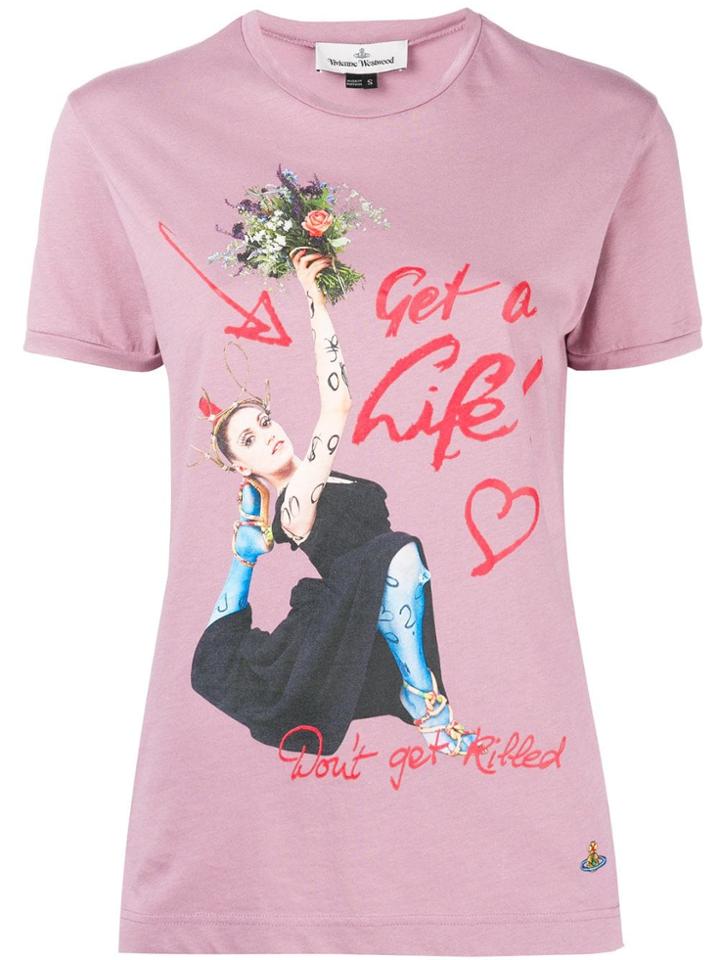 Vivienne Westwood Logo Printed T-shirt - Pink & Purple