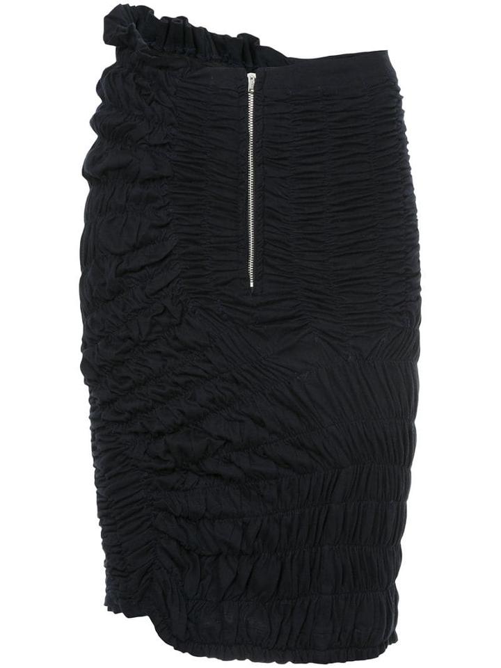 Comme Des Garçons Pre-owned Ruched Midi Skirt - Blue