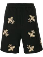 Embroidered Track Shorts - Men - Cotton - 50, Black, Cotton, Les Hommes