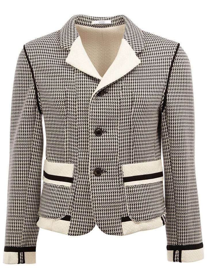 Aganovich Contrast Collar Houndstooth Blazer