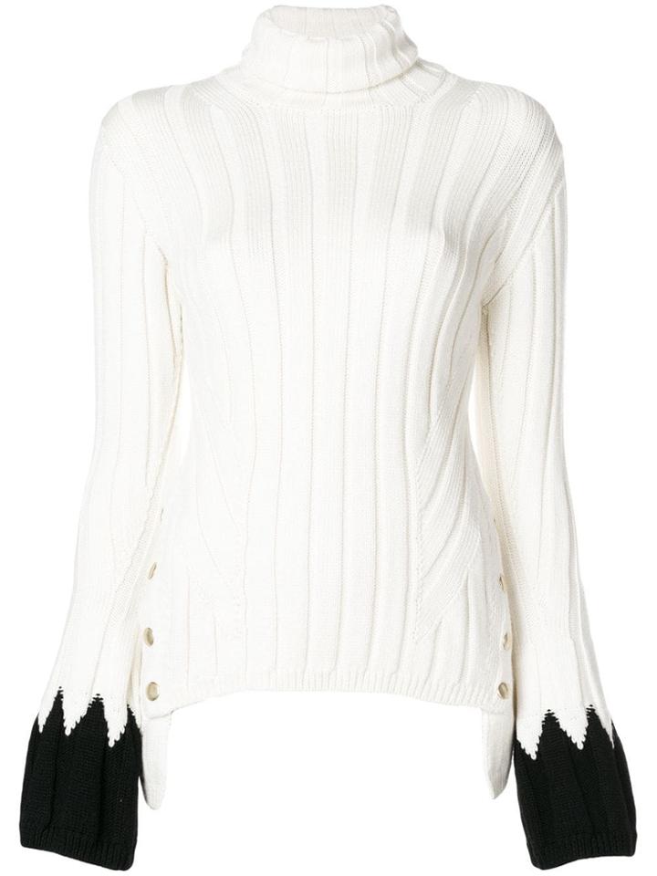Alexander Mcqueen Contrast Cuff Sweater - White