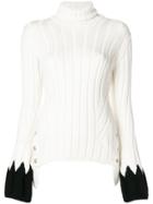 Alexander Mcqueen Contrast Cuff Sweater - White
