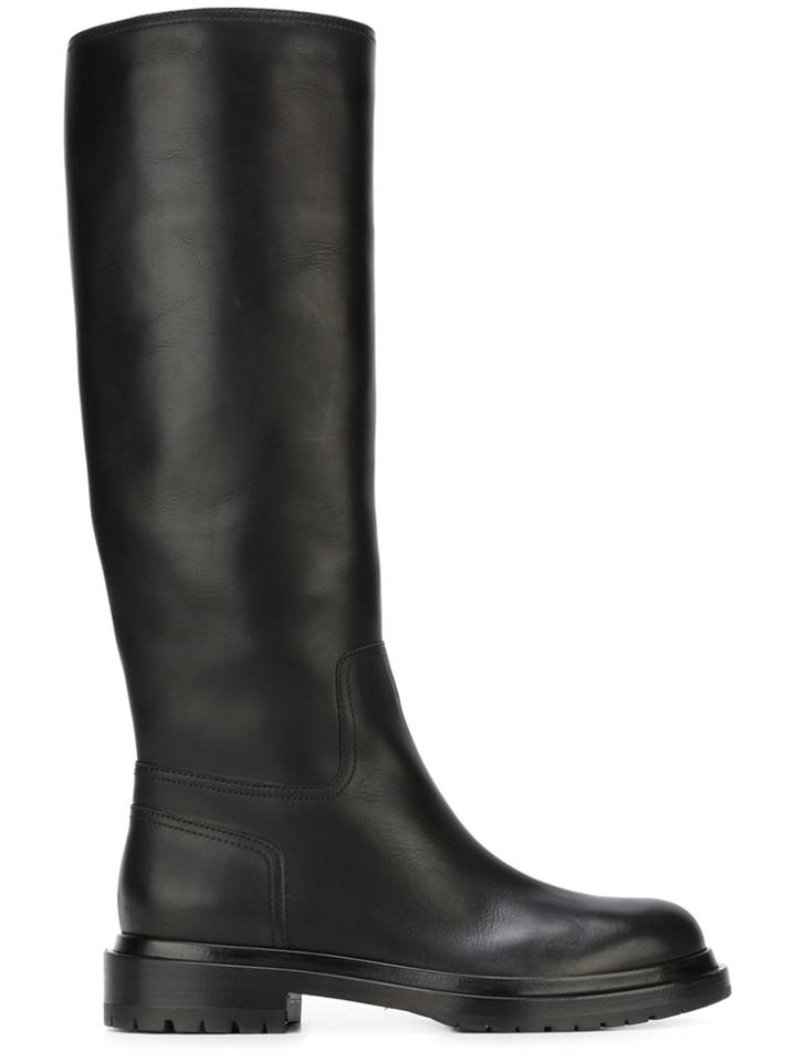 Sergio Rossi Chunky Low Heel Boots - Black