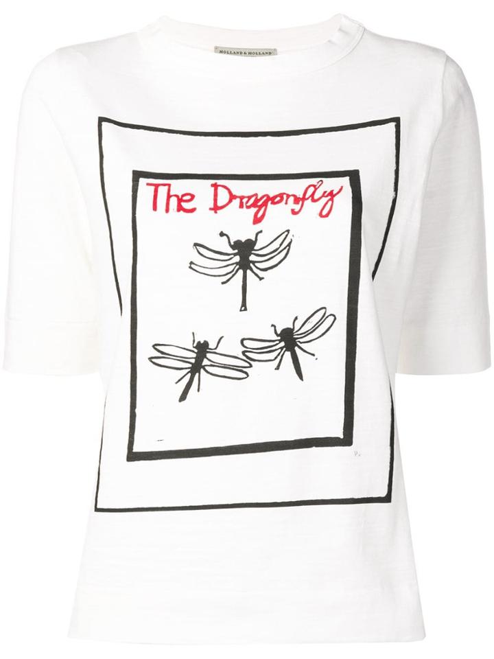 Holland & Holland The Dragonfly Print T-shirt - White